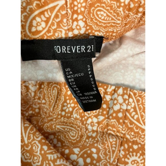 Forever 21 Women's Small Orange Paisley Hippie Boho Bell Bottoms Leggings NEW - Picture 8 of 10